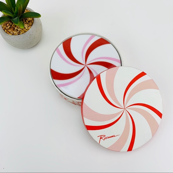 Rosanna Other - Rosanna Set of Four Ceramic Peppermint Coasters